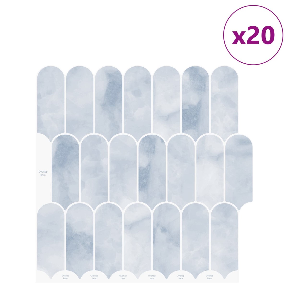 vidaXL Πλακάκι Φτερού 20 τεμ. Γαλάζιο 30 x 30 cm Πολυουρεθάνη και PET
