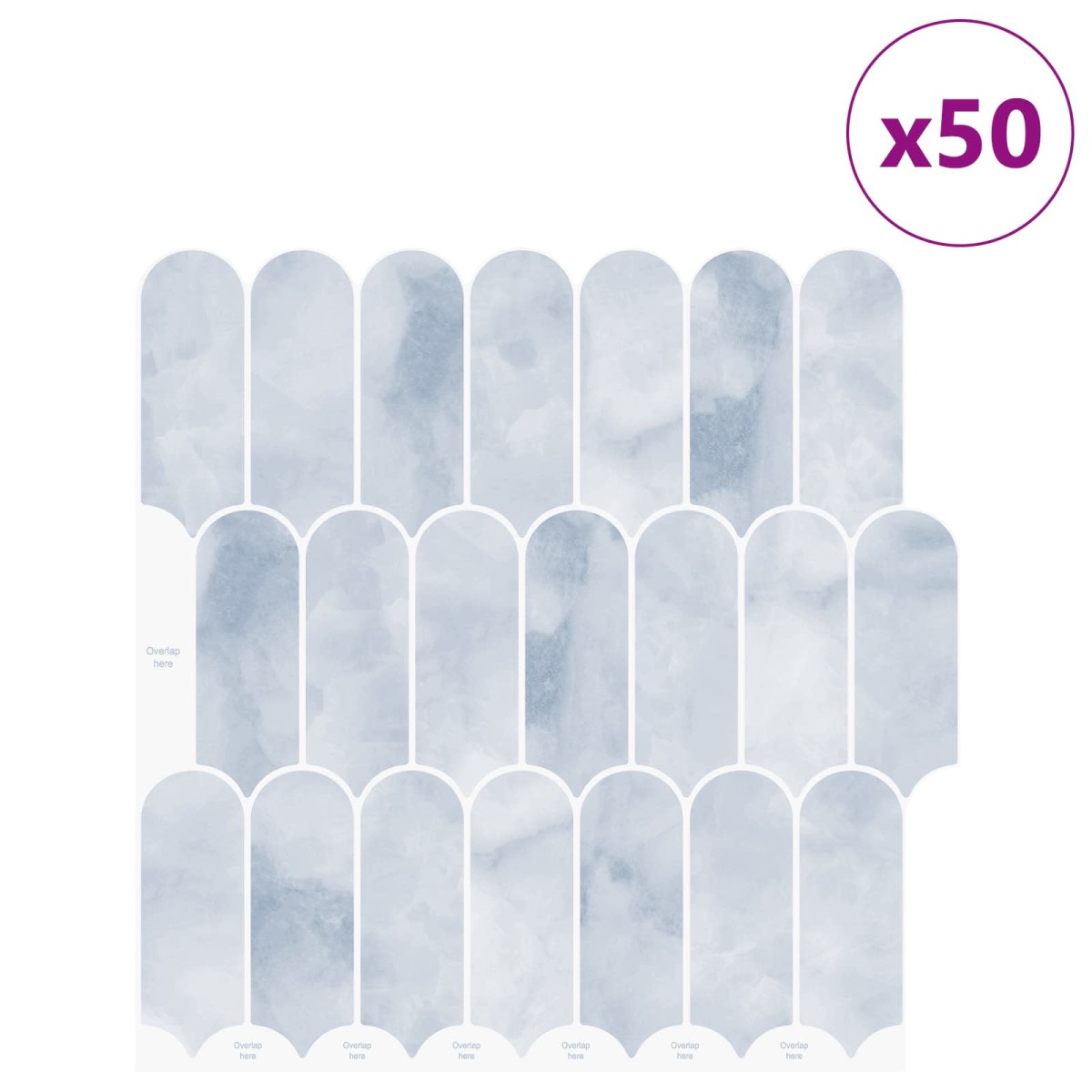 vidaXL Πλακάκι Φτερού 50 τεμ. Γαλάζιο 30 x 30 cm Πολυουρεθάνη και PET