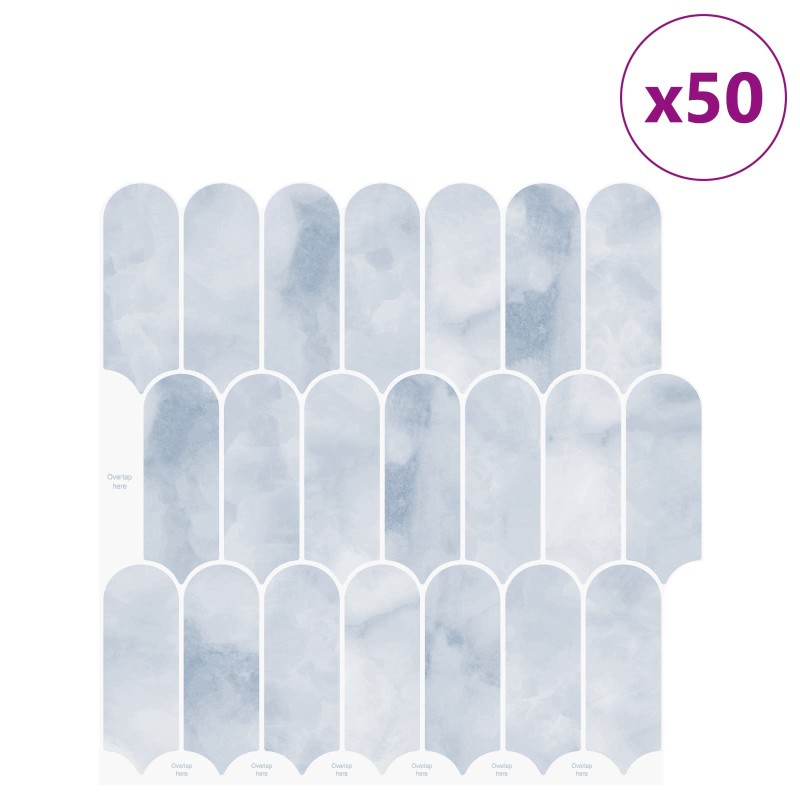 vidaXL Πλακάκι Φτερού 50 τεμ. Γαλάζιο 30 x 30 cm Πολυουρεθάνη και PET