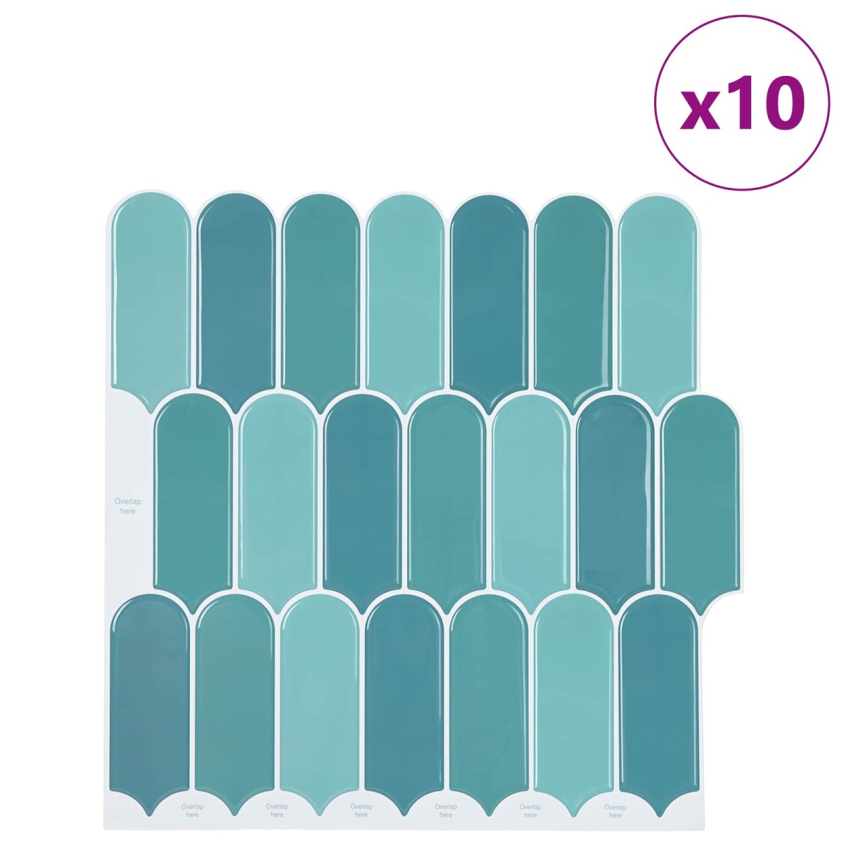vidaXL Πλακάκι Φτερού 10 τεμ. Μπλε 30 x 30 cm Πολυουρεθάνη και PET