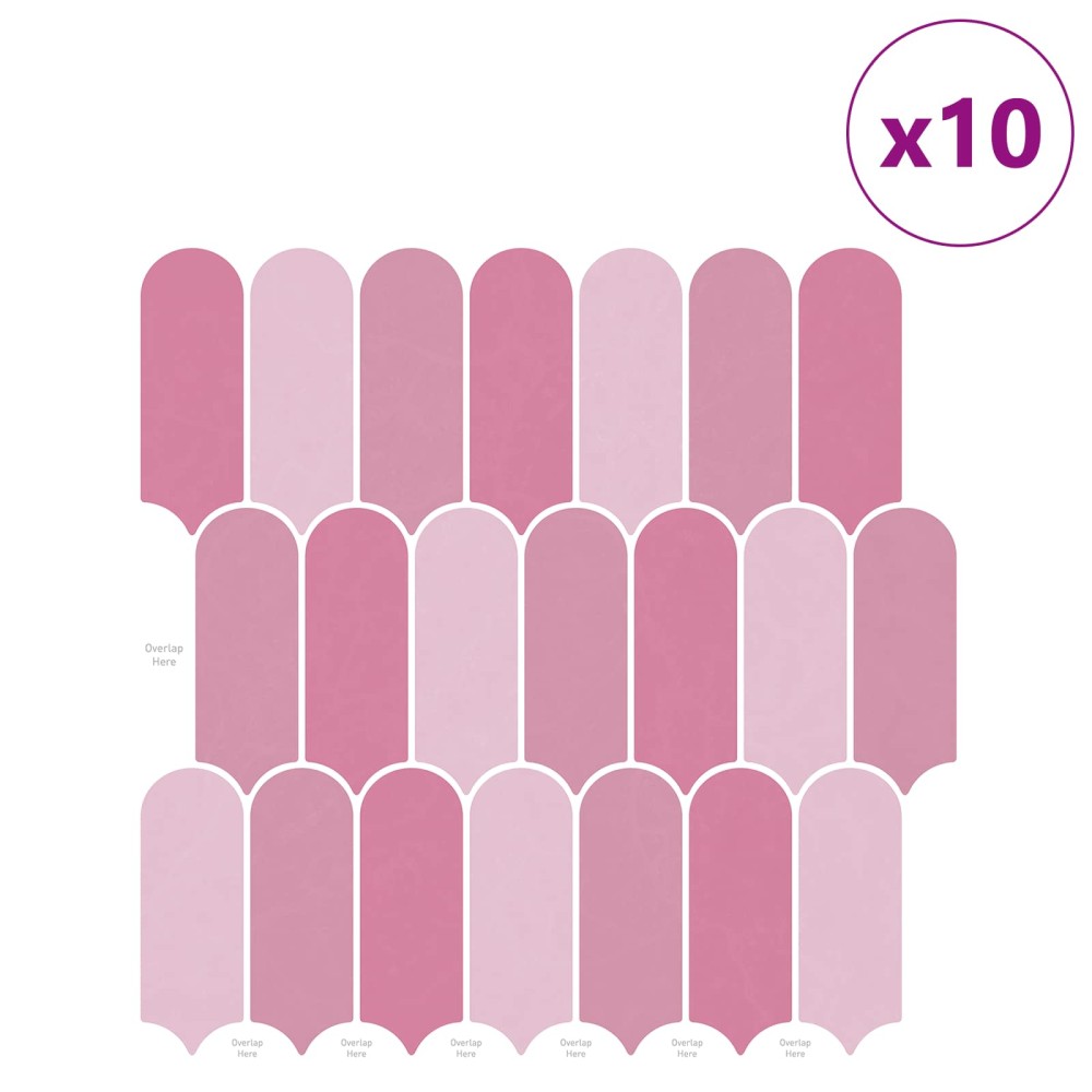 vidaXL Πλακάκι Φτερού 10 τεμ. Ροζ 30 x 30 cm Πολυουρεθάνη και PET