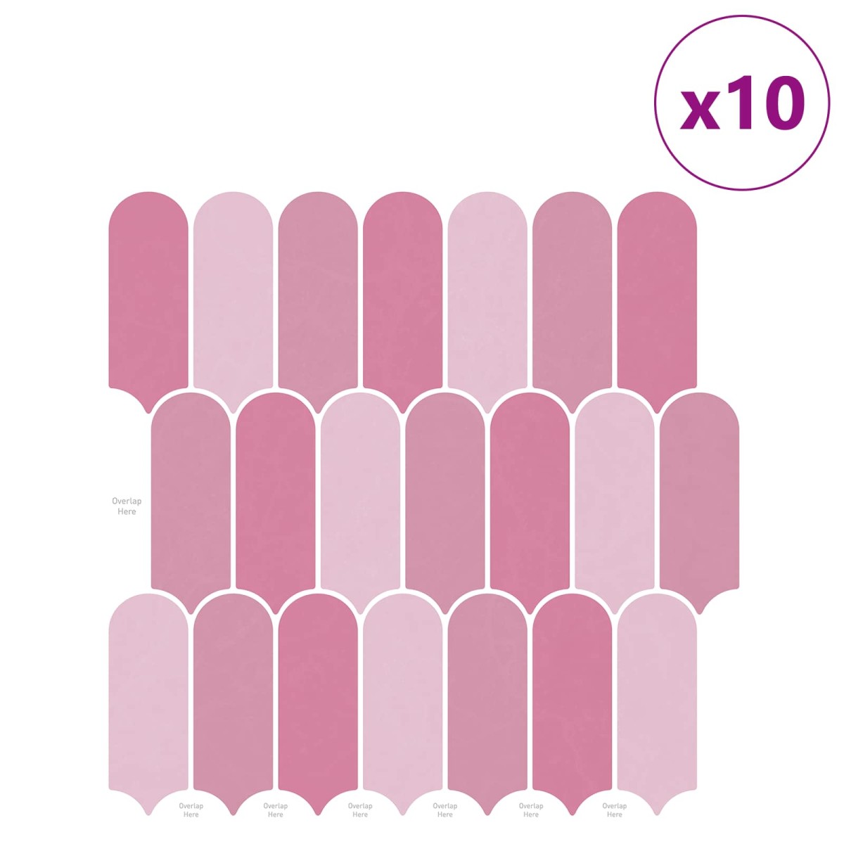 vidaXL Πλακάκι Φτερού 10 τεμ. Ροζ 30 x 30 cm Πολυουρεθάνη και PET