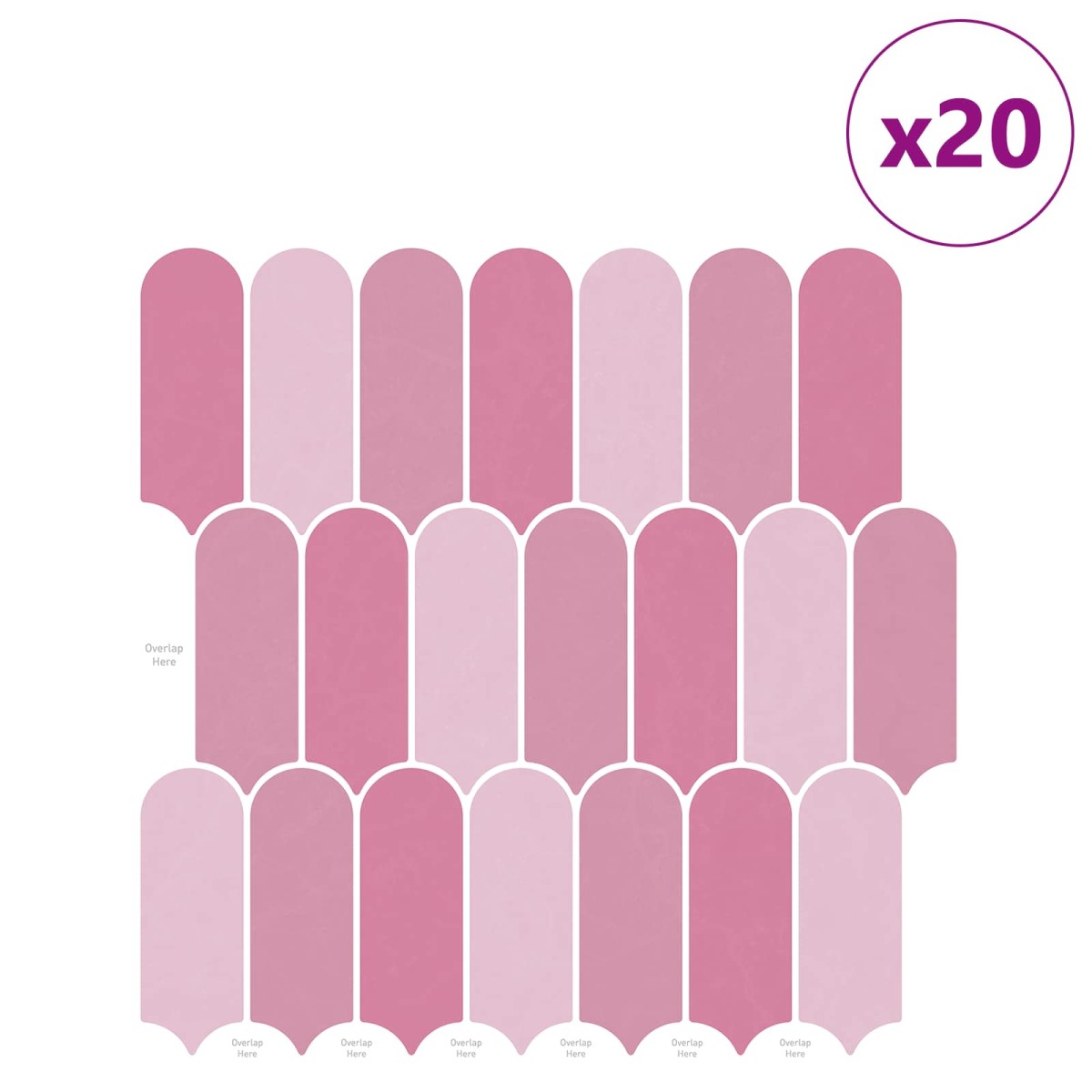 vidaXL Πλακάκι Φτερού 20 τεμ. Ροζ 30 x 30 cm Πολυουρεθάνη και PET