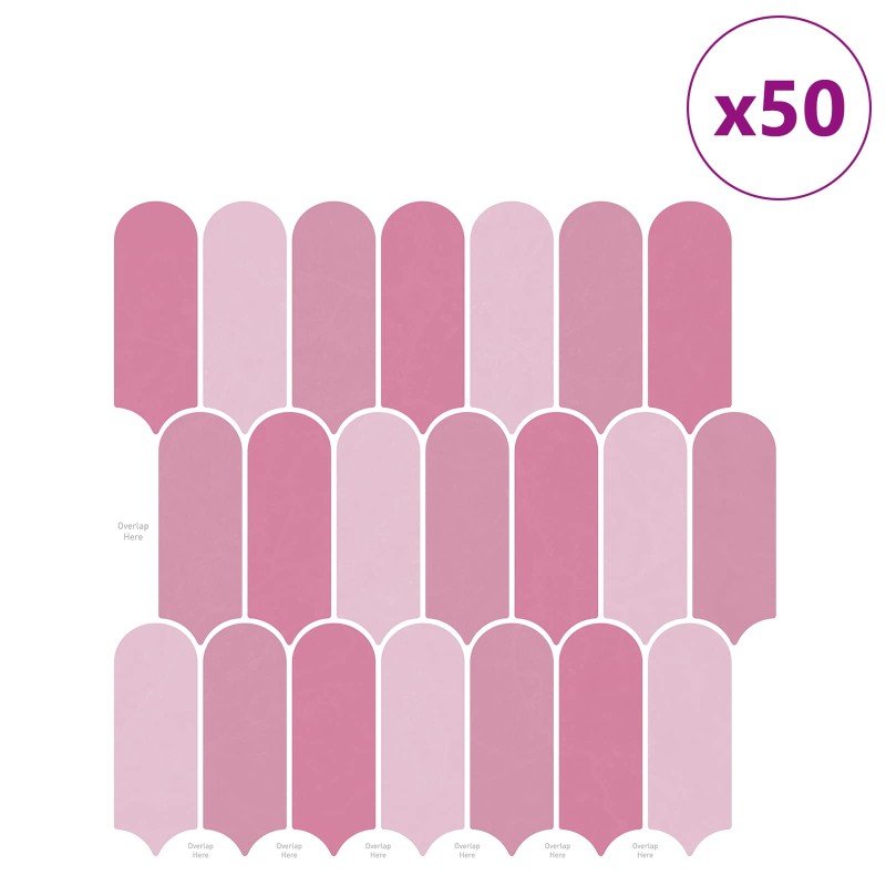 vidaXL Πλακάκι Φτερού 50 τεμ. Ροζ 30 x 30 cm Πολυουρεθάνη και PET