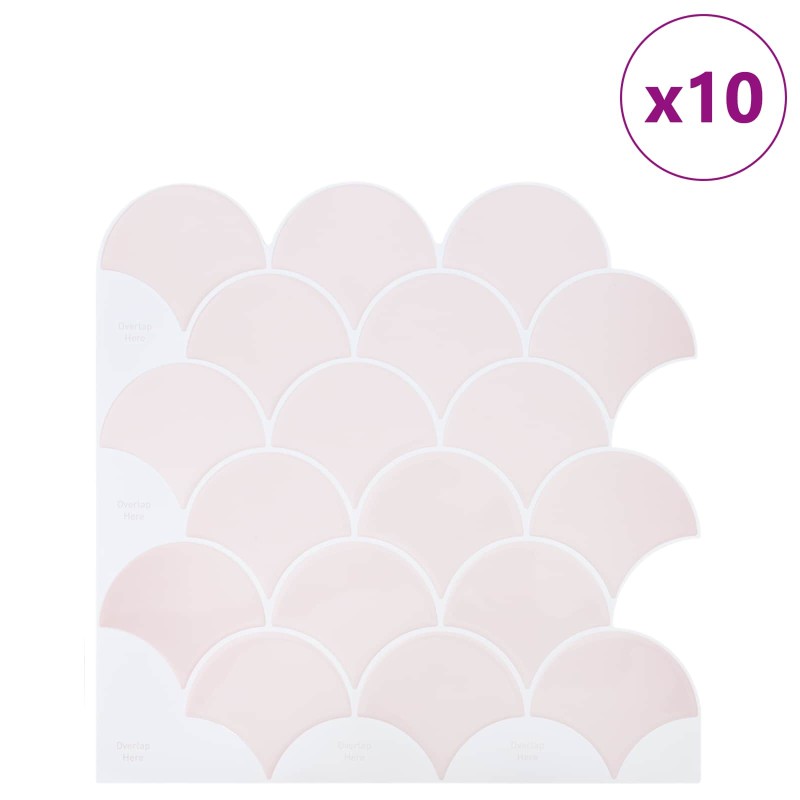 vidaXL Πλακάκι σε Σχήμα Ψαριού 20 τεμ. Απαλό Ροζ 30 x 30 cm