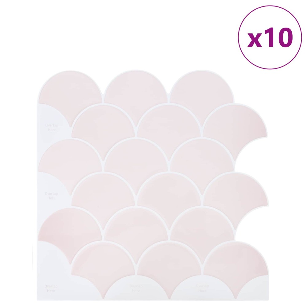 vidaXL Πλακάκι σε Σχήμα Ψαριού 50 τεμ. Απαλό Ροζ 30 x 30 cm