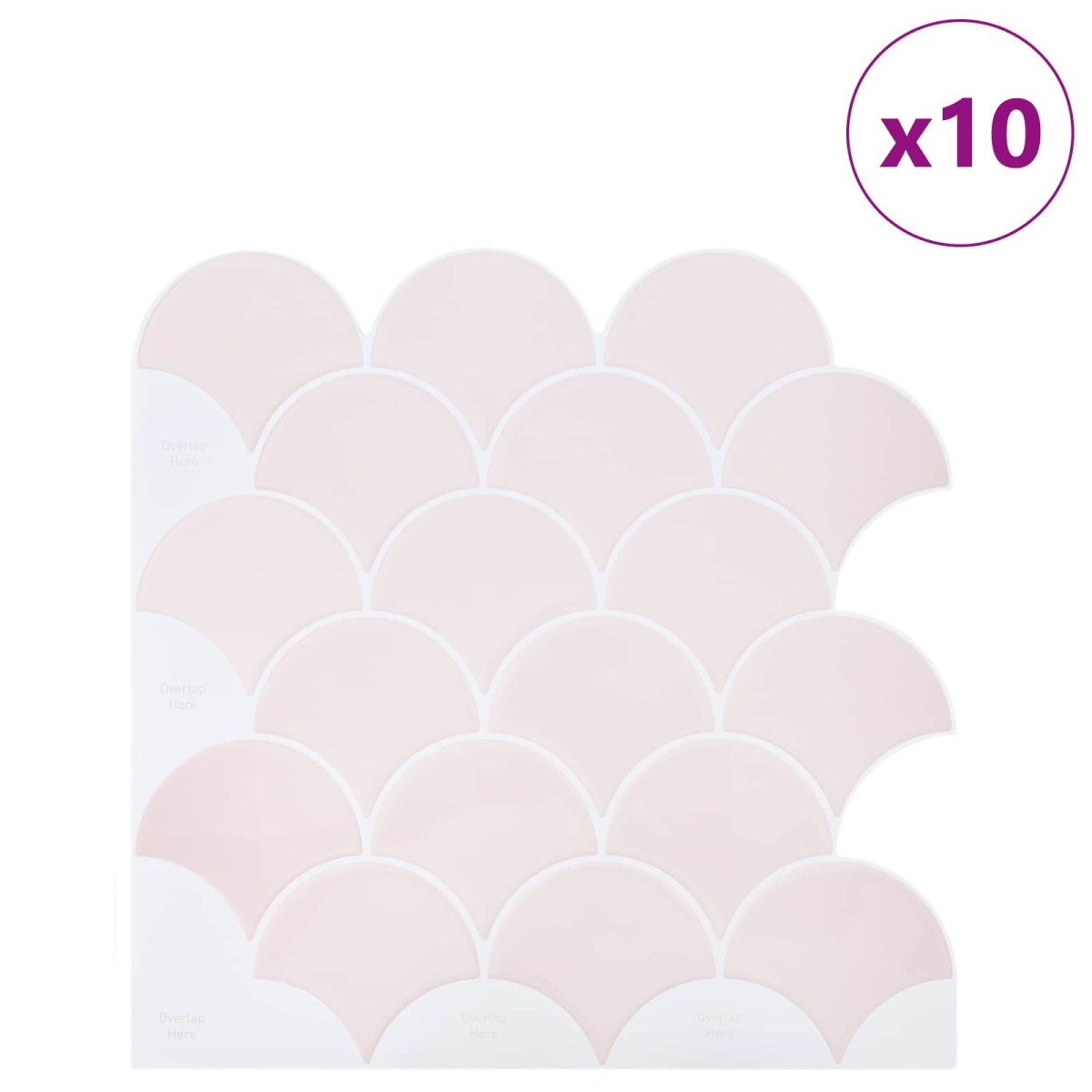 vidaXL Πλακάκι σε Σχήμα Ψαριού 50 τεμ. Απαλό Ροζ 30 x 30 cm