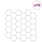 vidaXL Εξάγωνο Πλακάκι 10 τεμ. Λευκό Γκρι 30 x 30 cm