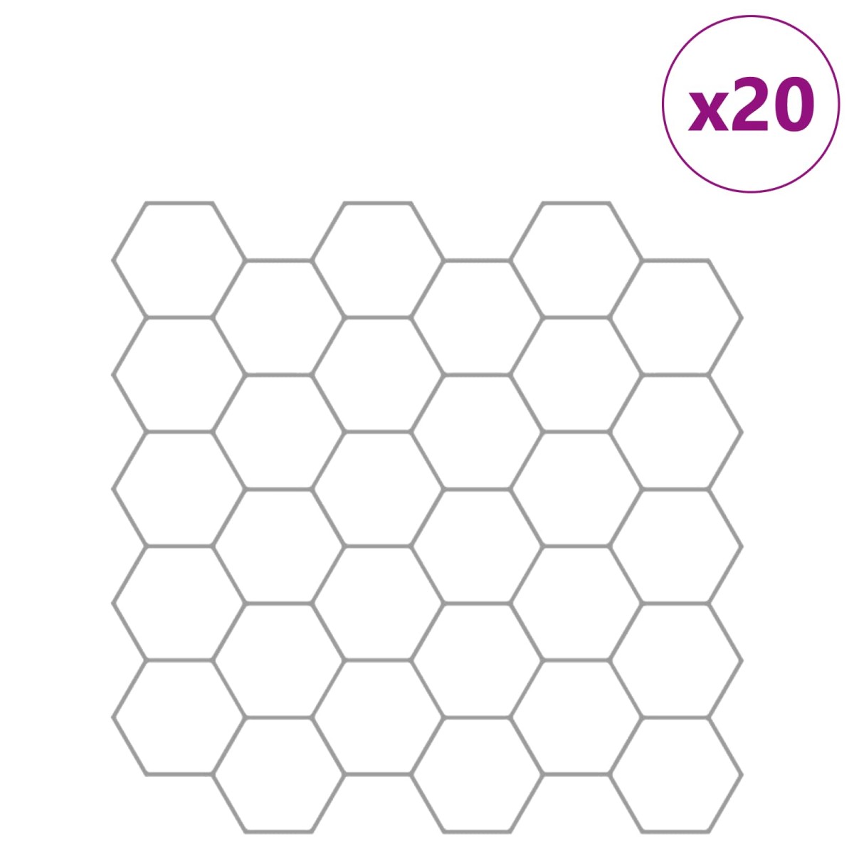 vidaXL Εξάγωνο Πλακάκι 20 τεμ. Λευκό Γκρι 30 x 30 cm
