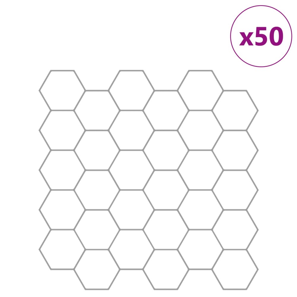 vidaXL Εξάγωνο Πλακάκι 50 τμχ. Λευκό Γκρι 30 x 30 cm