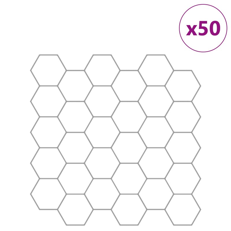 vidaXL Εξάγωνο Πλακάκι 50 τεμ. Λευκό Γκρι 30 x 30 cm
