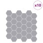 vidaXL Εξάγωνο Πλακάκι 10 τεμ. Γκρι 30 x 30 cm Πολυουρεθάνη και PET