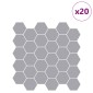 vidaXL Εξάγωνο Πλακάκι 20 τεμ. Γκρι 30 x 30 cm Πολυουρεθάνη και PET