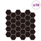 vidaXL Εξάγωνο Πλακάκι 10 τεμ. Μαύρο 30 x 30 cm Πολυουρεθάνη και PET