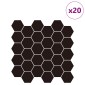 vidaXL Εξάγωνο Πλακάκι 20 τεμ. Μαύρο 30 x 30 cm Πολυουρεθάνη και PET
