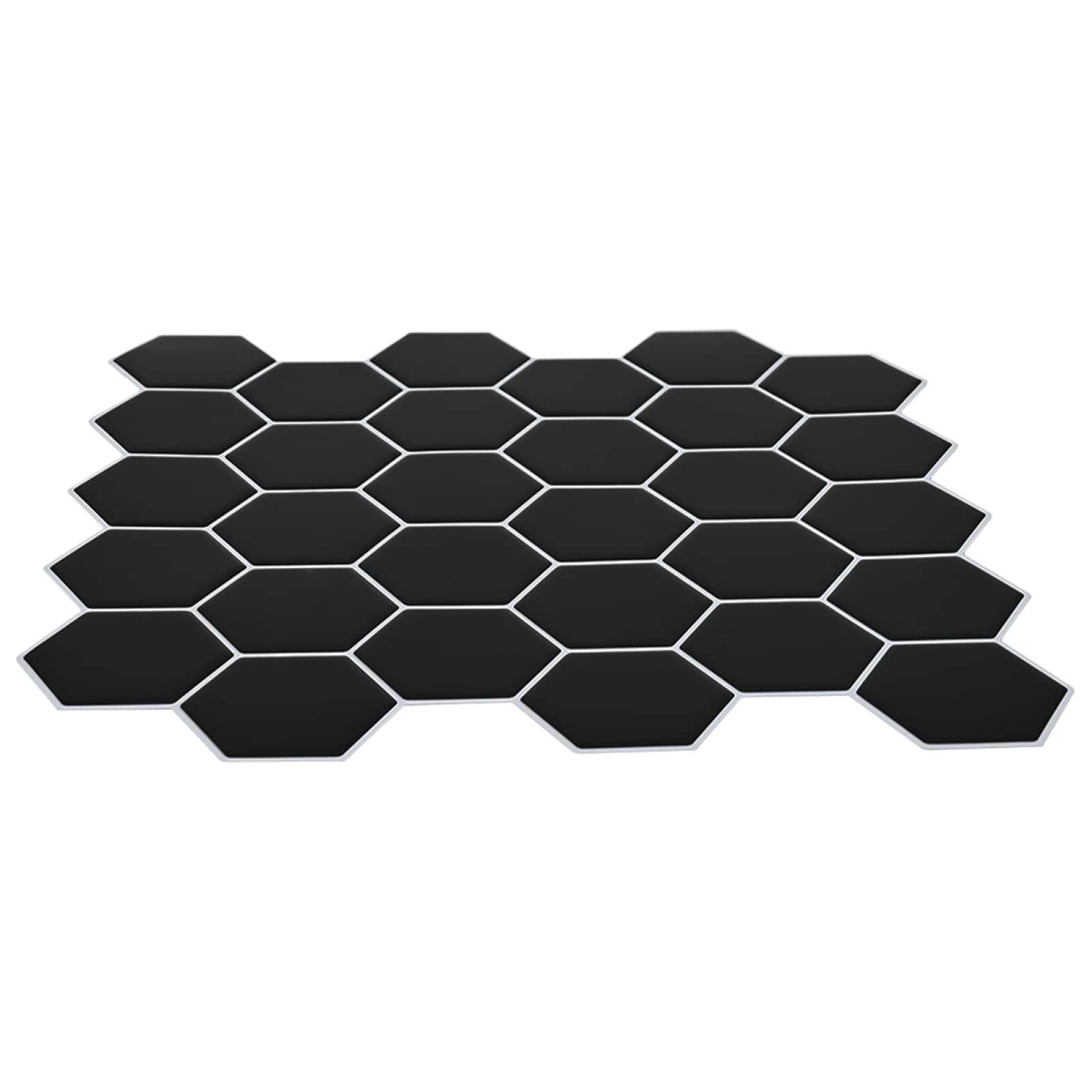 vidaXL Εξάγωνο Πλακάκι 20 τεμ. Μαύρο 30 x 30 cm Πολυουρεθάνη και PET