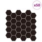 vidaXL Εξάγωνο Πλακάκι 50 τεμ. Μαύρο 30 x 30 cm Πολυουρεθάνη και PET