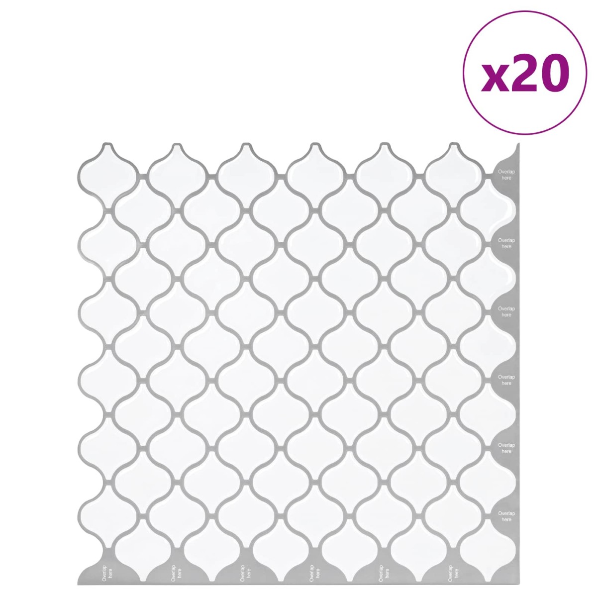 vidaXL Tile Λαμπτήρα 20 τεμ. Λευκό 27 x 27 εκ. Πολυουρεθάνη και PET