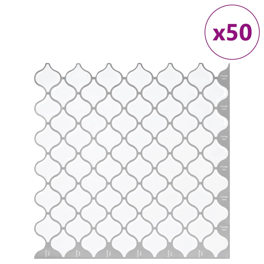 vidaXL Tile Λαμπτήρα 50 τμχ. Λευκό 27 x 27 εκ. Πολυουρεθάνη και PET
