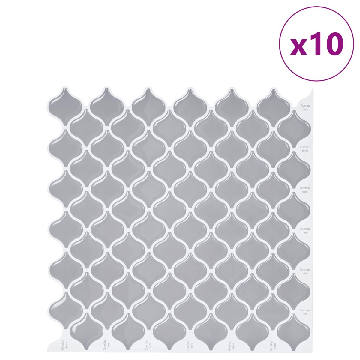 vidaXL Tile Λαμπτήρα 10 τεμ. Γκρι 27 x 27 εκ. Πολυουρεθάνη και PET