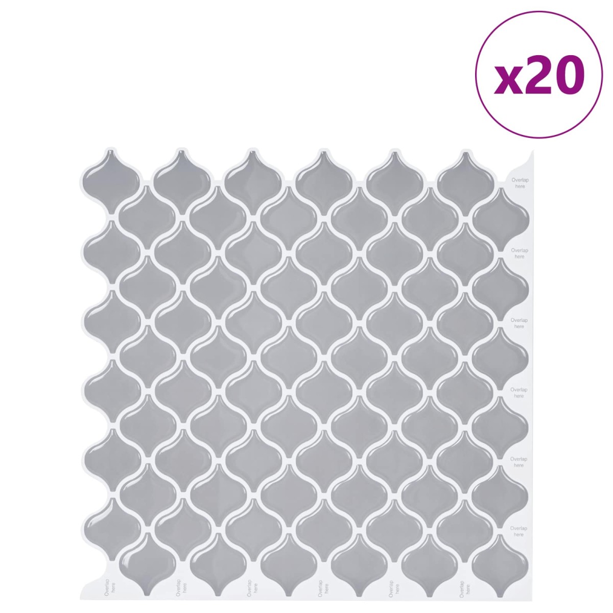 vidaXL Tile Λαμπτήρα 20 τεμ. Γκρι 27 x 27 εκ. Πολυουρεθάνη και PET