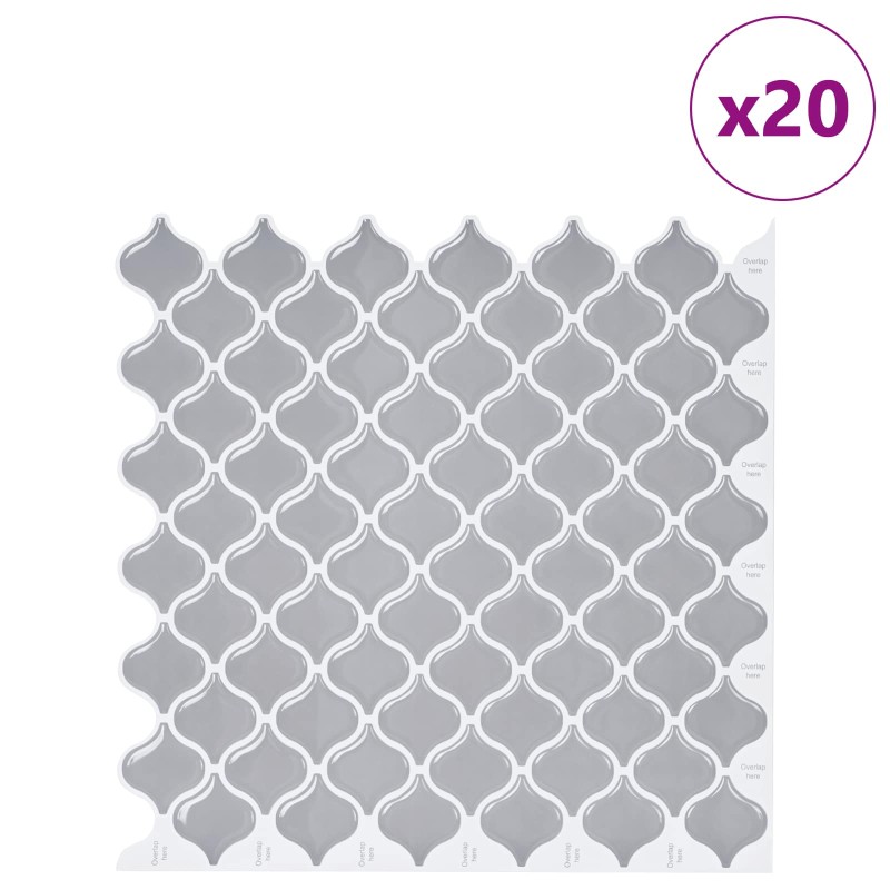 vidaXL Tile Λαμπτήρα 20 τεμ. Γκρι 27 x 27 εκ. Πολυουρεθάνη και PET