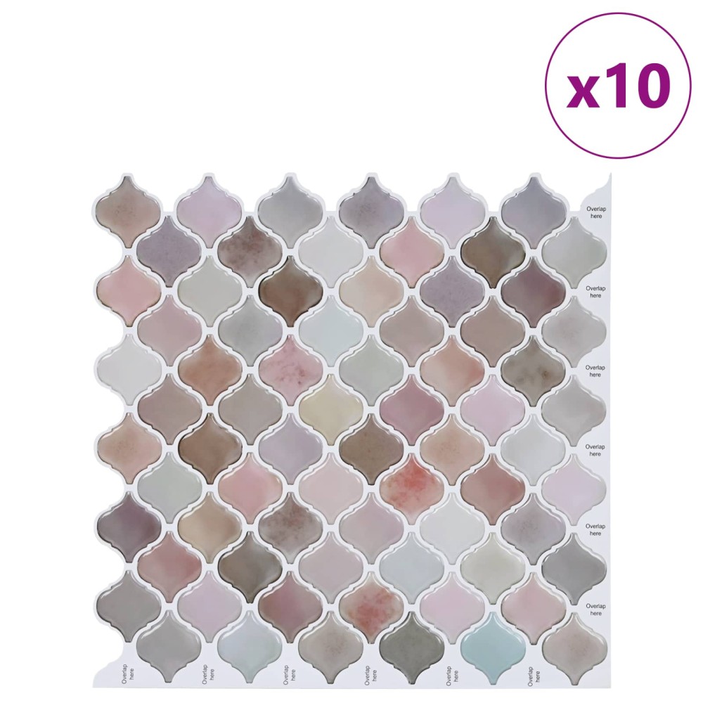 vidaXL Tile Λαμπτήρα 10 τμχ. Μπεζ 27 x 27 εκ. Πολυουρεθάνη και PET