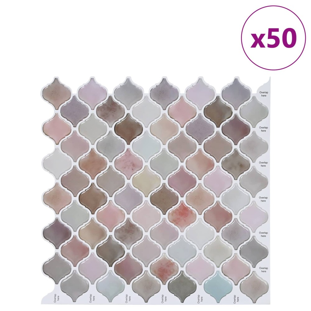 vidaXL Tile Λαμπτήρα 50 τμχ. Μπεζ 27 x 27 εκ. Πολυουρεθάνη και PET
