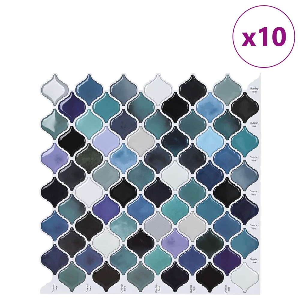 vidaXL Tile Λαμπτήρα 10 τμχ. Μπλε Πράσινο 27 x 27 εκ.