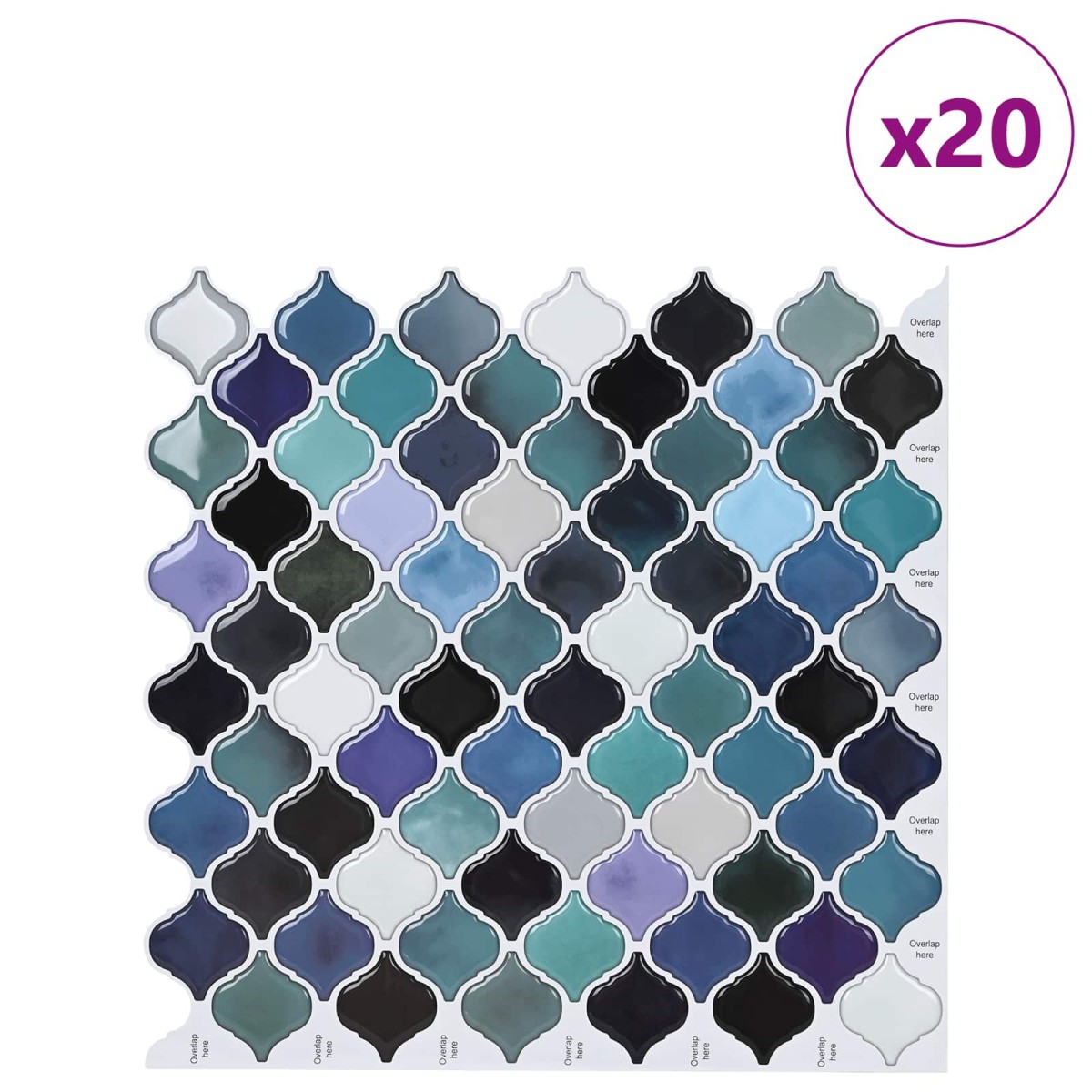 vidaXL Tile Λαμπτήρα 20 τεμ. Μπλε Πράσινο 27 x 27 εκ.
