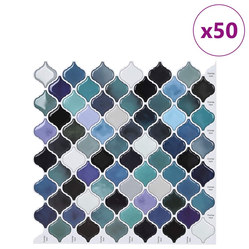 vidaXL Tile Λαμπτήρα 50 τεμ. Μπλε Πράσινο 27 x 27 εκ.