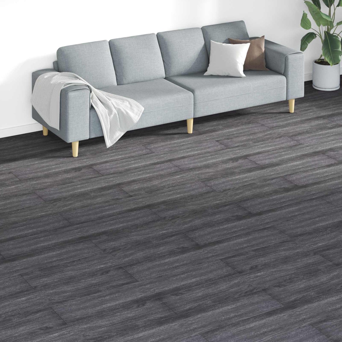 vidaXL Πλάκες Δαπέδου Μαύρο και Λευκό 5,26 τ.μ. 18 τμχ. PVC
