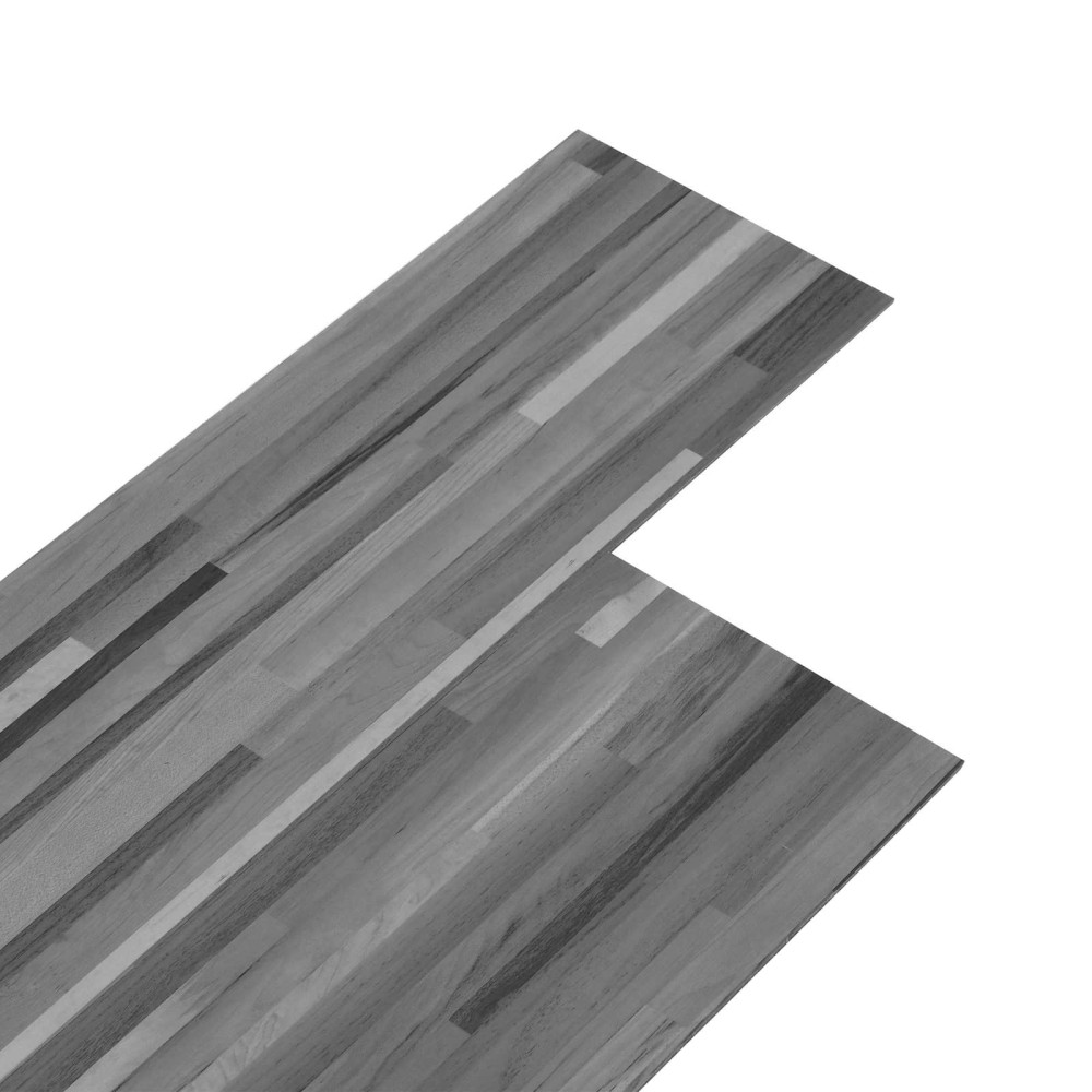 vidaXL Πλάκες Δαπέδου Γκρι Ριγέ 5,02 m² 36 τμχ. PVC