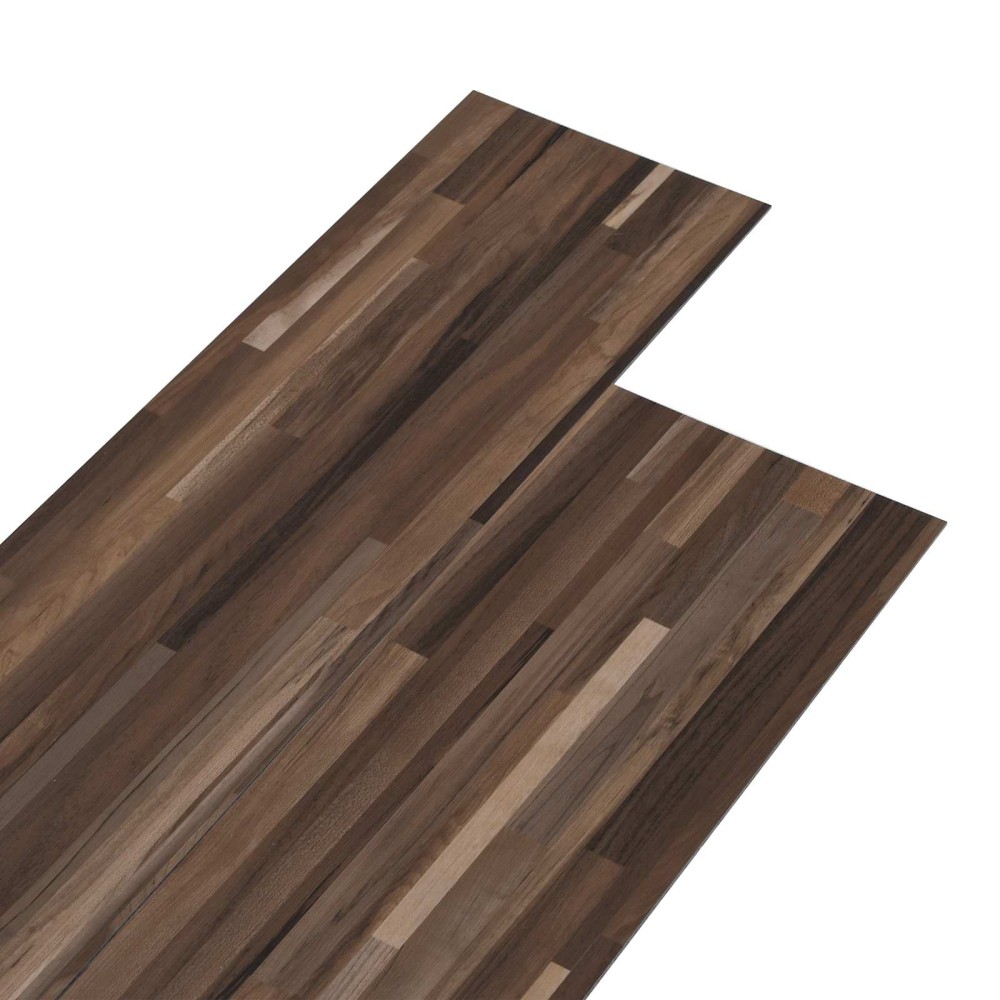 vidaXL Πλάκες Δαπέδου Καφέ Ριγέ 5,02 m² 36 τμχ. PVC