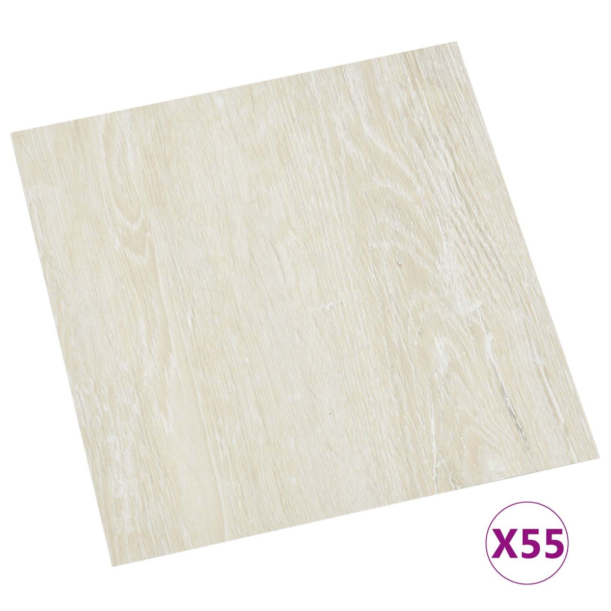 vidaXL Πλάκες Δαπέδου Λευκό κρεμ 5,11 τ.μ. 55 τμχ. PVC