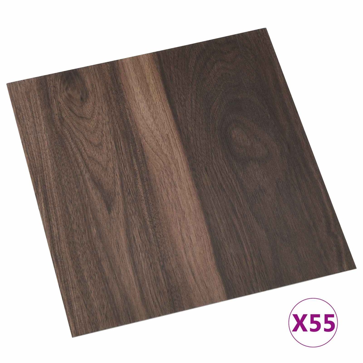 vidaXL Πλάκες Δαπέδου Σκούρο Καφέ 5,11 τ.μ. 55 τμχ. PVC