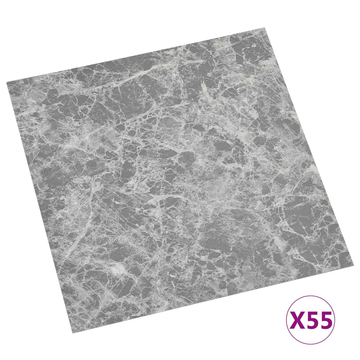 vidaXL Πλάκες Δαπέδου Γκρι 5,11 τ.μ. 55 τμχ. PVC