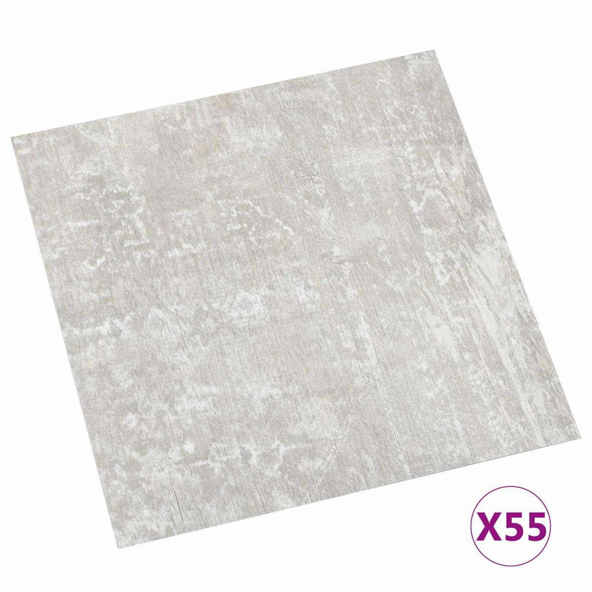 vidaXL Πλάκες Δαπέδου Λευκό και Ξύλο 5,11 τ.μ. 55 τμχ. PVC
