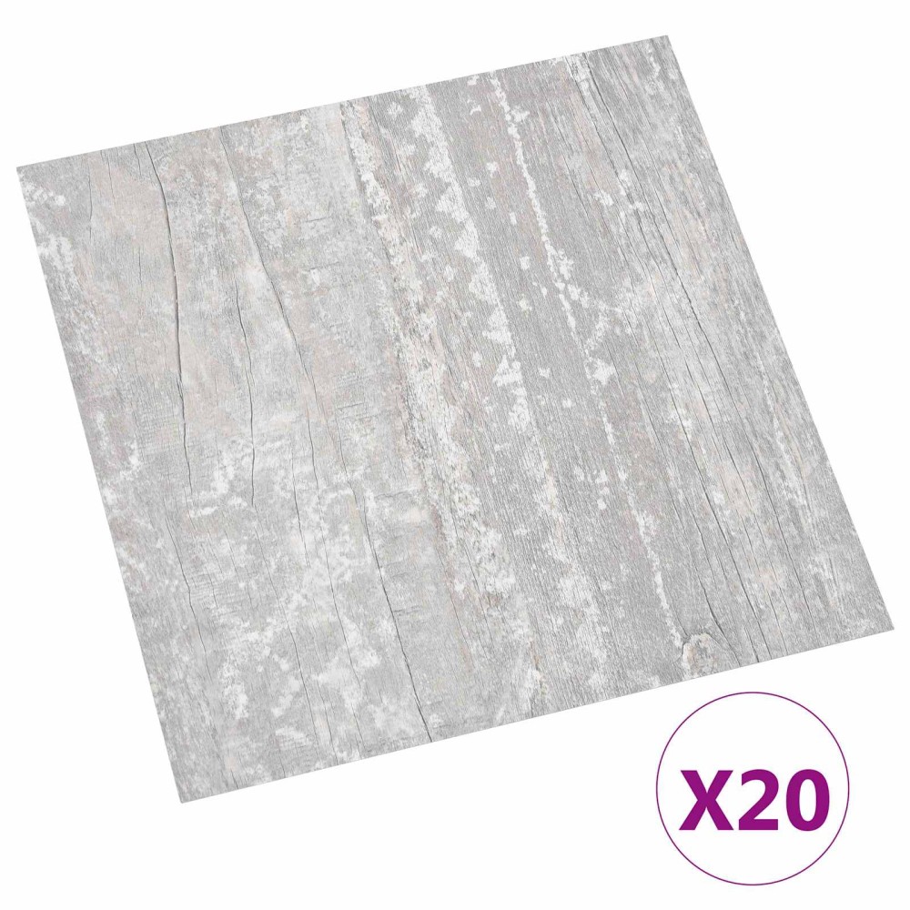vidaXL Αυτοκόλλητα Πλάκες Δαπέδου Γκρι 30,5 x 30,5 εκ 20 τμχ. PVC