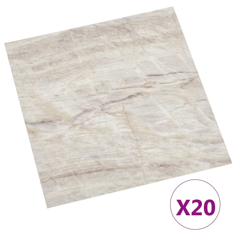 vidaXL Αυτοκόλλητα Πλάκες Δαπέδου Μπεζ 30,5 x 30,5 εκ 20 τμχ. PVC