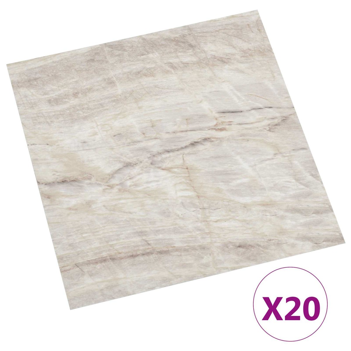vidaXL Αυτοκόλλητα Πλάκες Δαπέδου Μπεζ 30,5 x 30,5 εκ 20 τμχ. PVC