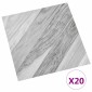 vidaXL Αυτοκόλλητα Πλάκες Δαπέδου Γκρι Ριγέ 30,5 x 30,5 εκ 20 τμχ. PVC