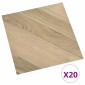 vidaXL Αυτοκόλλητα Πλάκες Δαπέδου Καφέ Ριγέ 30,5 x 30,5 εκ 20 τμχ. PVC