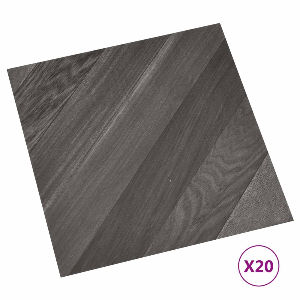 vidaXL Αυτοκόλλητα Πλάκες Δαπέδου Ριγέ Γκρι 30,5 x 30,5 εκ 20 τμχ. PVC