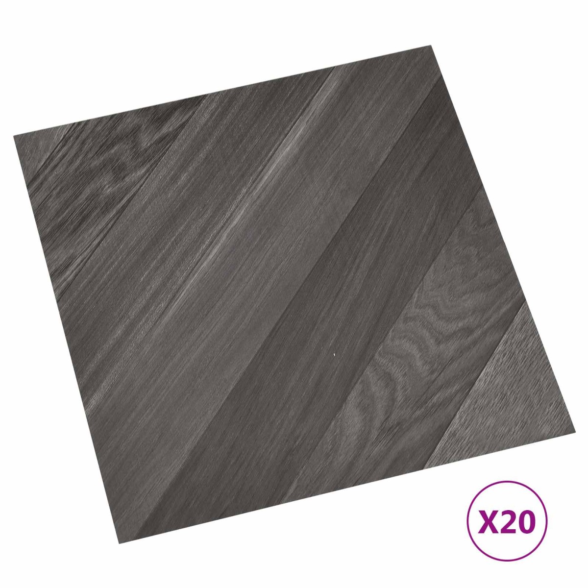 vidaXL Αυτοκόλλητα Πλάκες Δαπέδου Ριγέ Γκρι 30,5 x 30,5 εκ 20 τμχ. PVC
