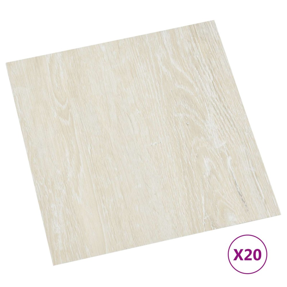 vidaXL Αυτοκόλλητα Πλάκες Δαπέδου Κρεμ 30,5 x 30,5 εκ 20 τμχ. PVC