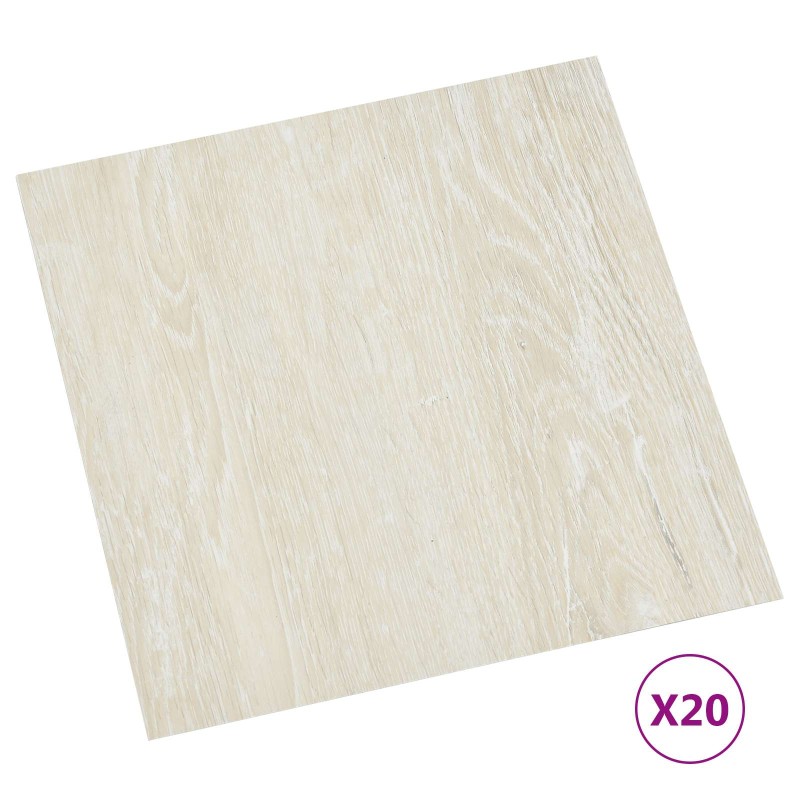 vidaXL Αυτοκόλλητα Πλάκες Δαπέδου Κρεμ 30,5 x 30,5 εκ 20 τμχ. PVC