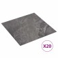 vidaXL Αυτοκόλλητα Πλάκες Δαπέδου Μαύρο 30,5 x 30,5 εκ 20 τμχ. PVC