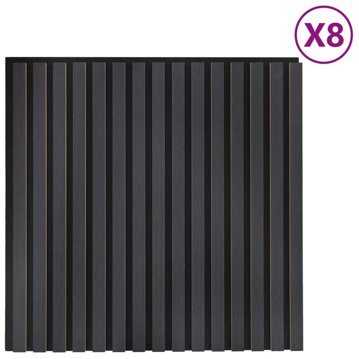 vidaXL Πάνελ τοίχου 8 τμχ. 60,5 x 60 εκ. Ανθρακί