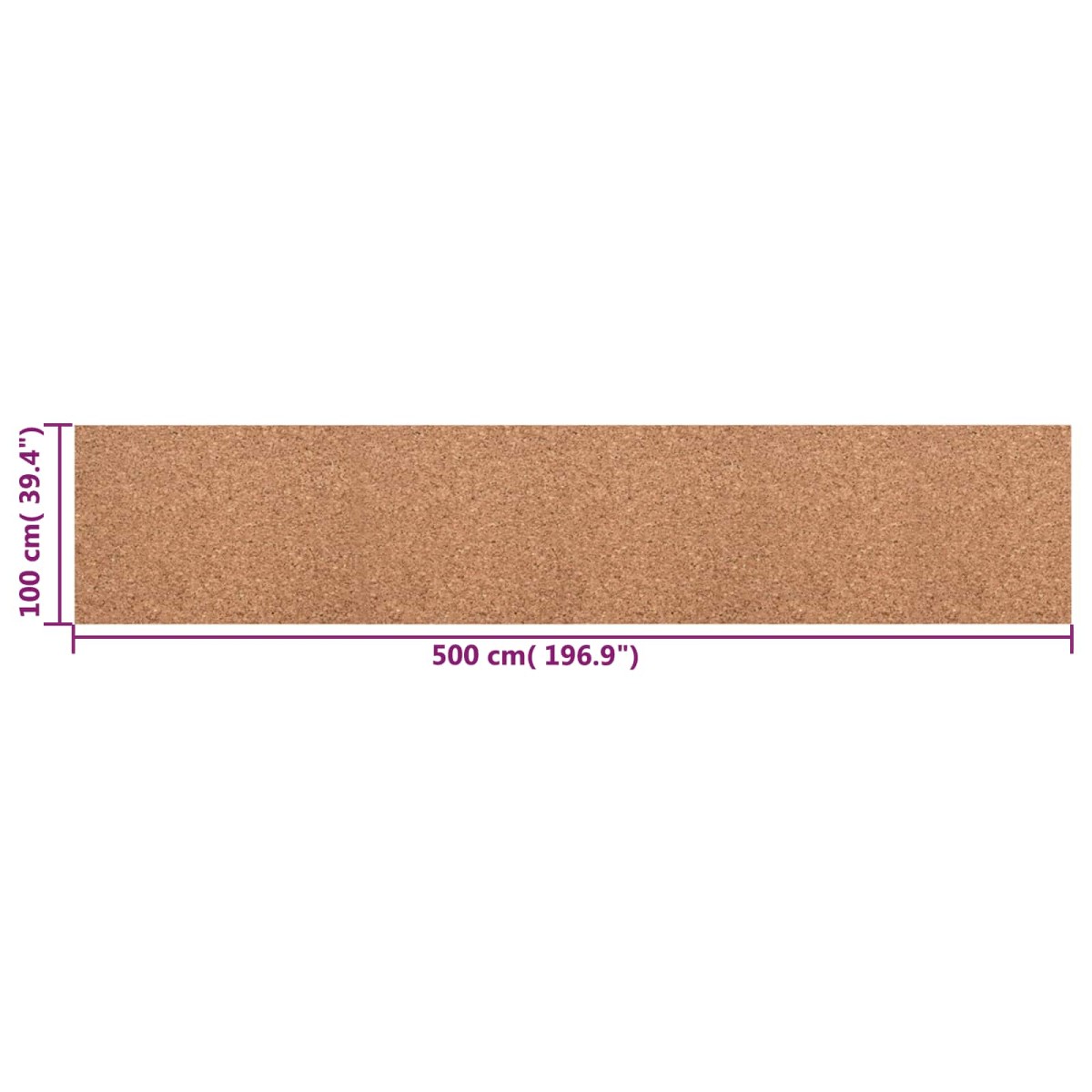 vidaXL Ρολό Φελλού Καφέ 100 x 500 x 0,5 cm Φελλός